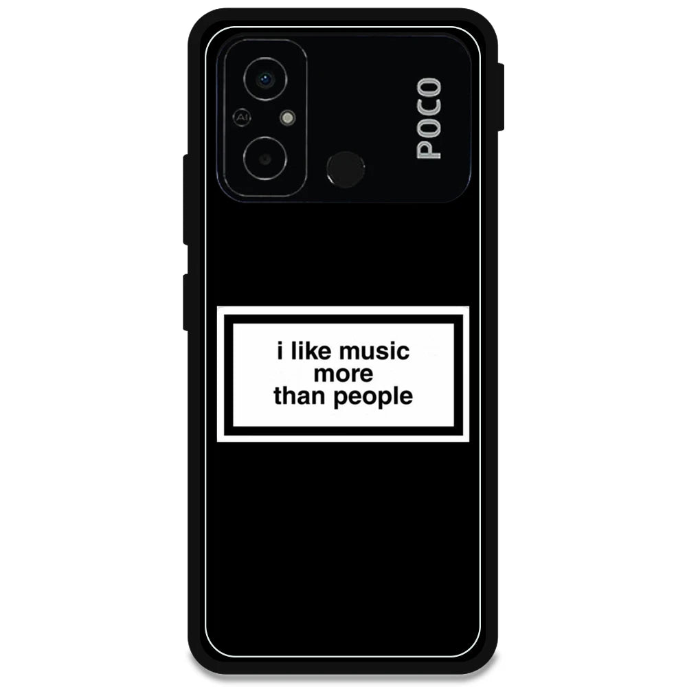 'I Like Music More Than People' - Armor Case For Poco Models Poco C55