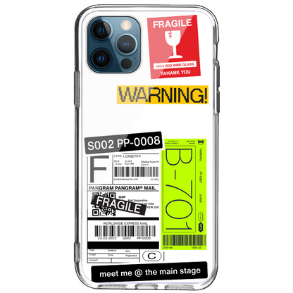 Fragile Labels - Clear Printed Silicone Case For Apple iPhone Models