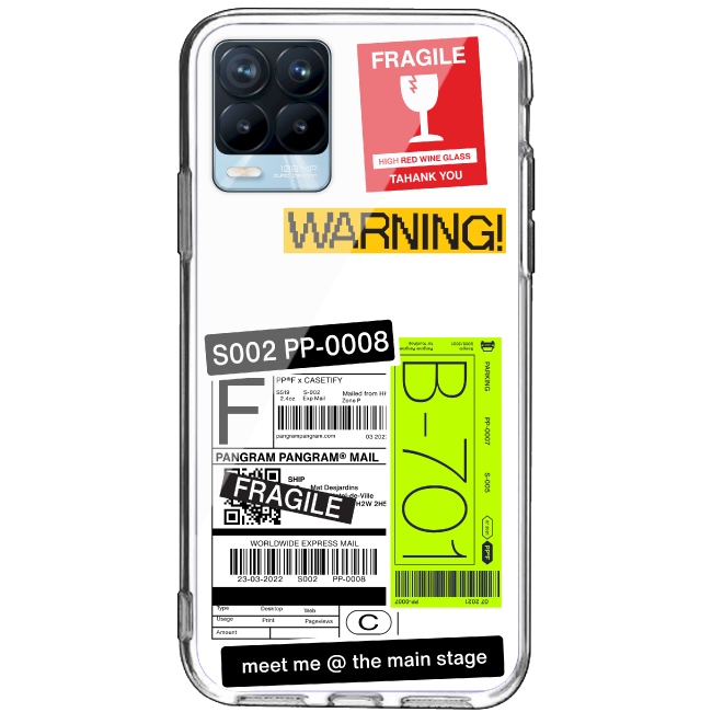 Fragile Label - Clear Printed Case For Realme Models