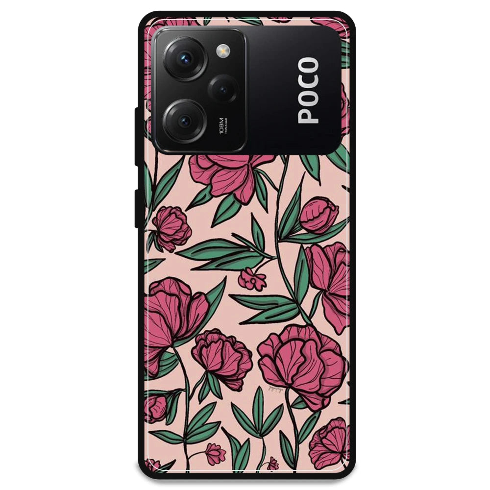 Pink Roses - Armor Case For Poco Models Poco X5 Pro 5G