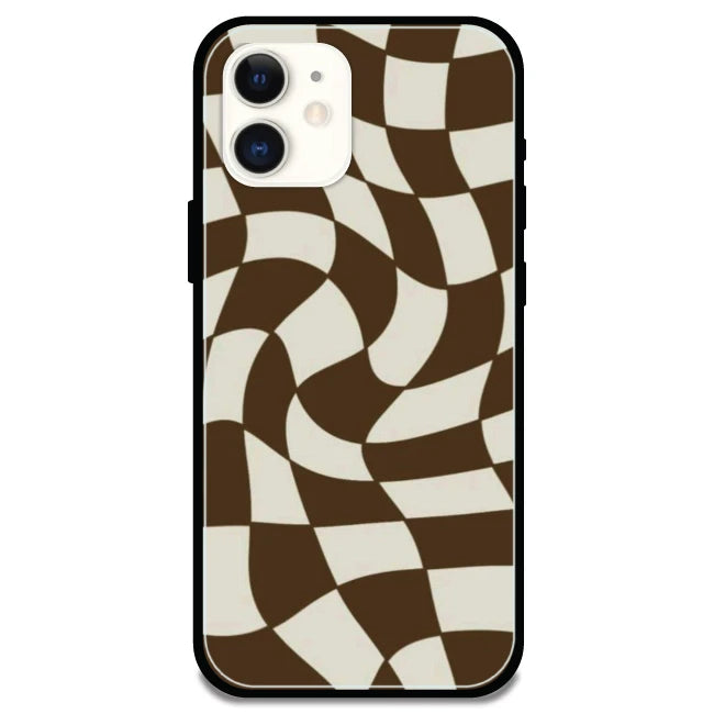 Brown Checks - Armor Case For Apple iPhone Models Iphone 12