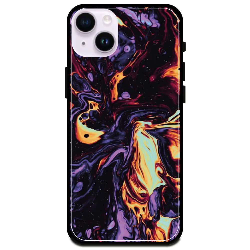 Purple & Orange Swirl - Armor Case For Apple iPhone Models 14 Plus