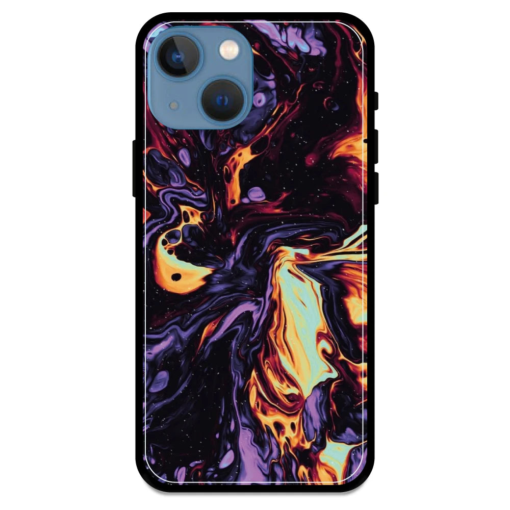 Purple & Orange Swirl - Armor Case For Apple iPhone Models 13 Mini