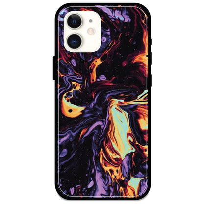 Purple & Orange Swirl - Armor Case For Apple iPhone Models 12