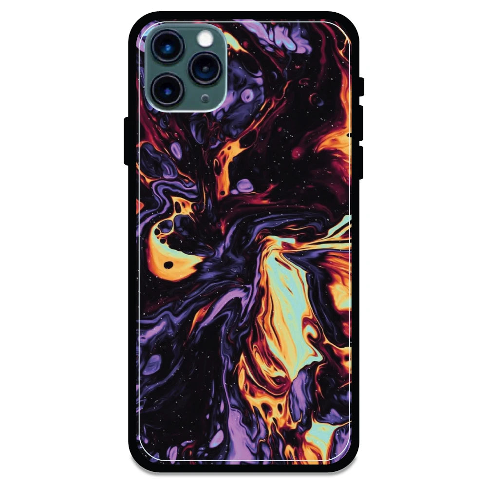 Purple & Orange Swirl - Armor Case For Apple iPhone Models 11 Pro Max