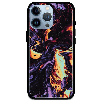 Purple & Orange Swirl - Armor Case For Apple iPhone Models 13 Pro Max