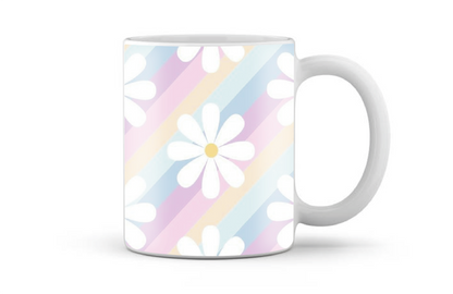 Rainbow Flowers - Mug white