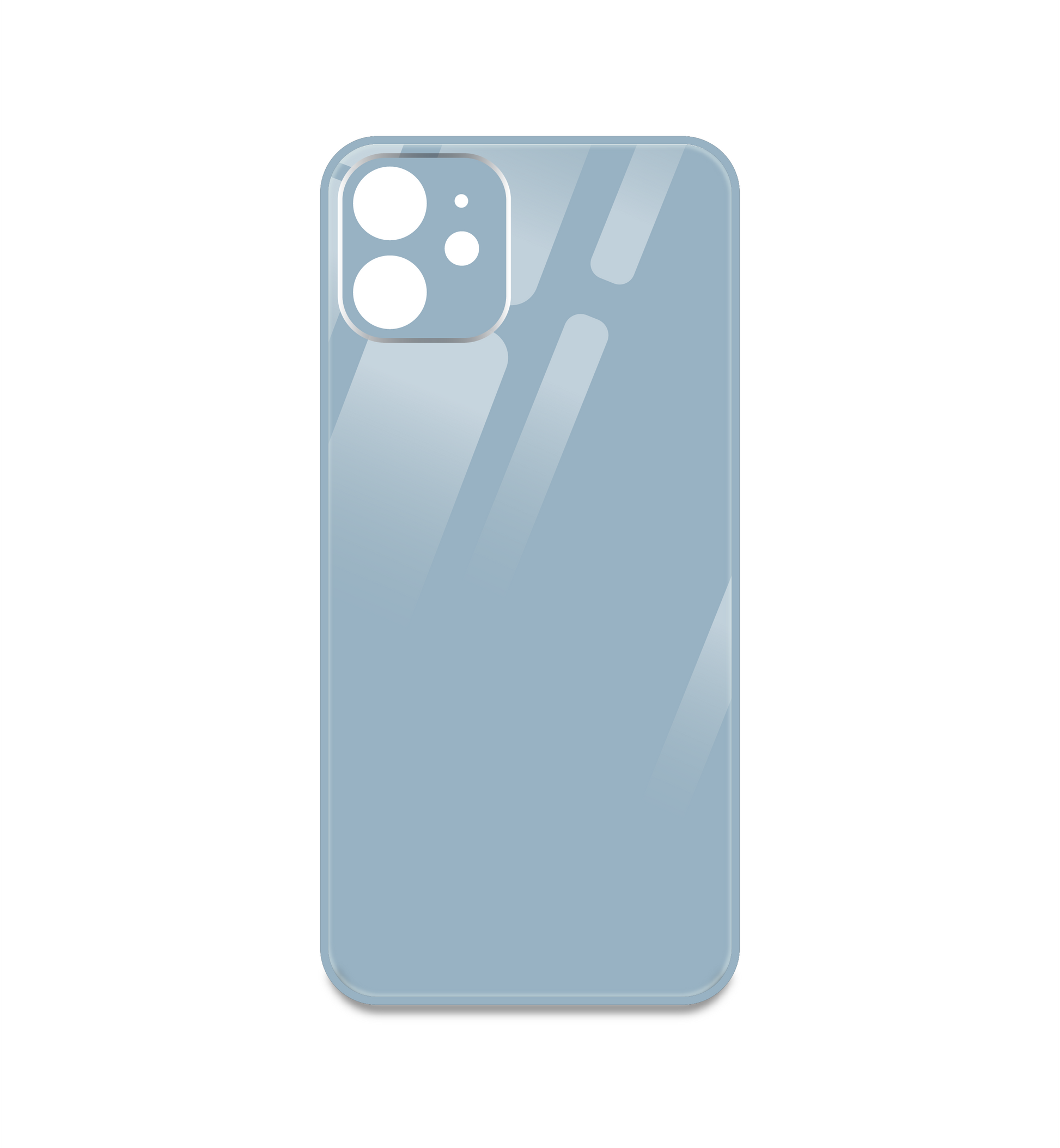 Pastel Blue - Glass Silicone Case For Apple iPhone Models