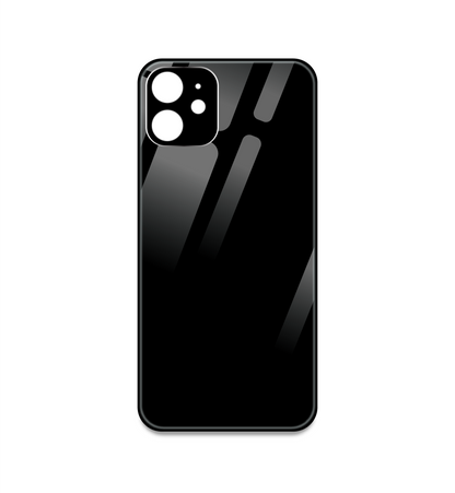 Black  - Glass Silicone Case For Apple iPhone Models