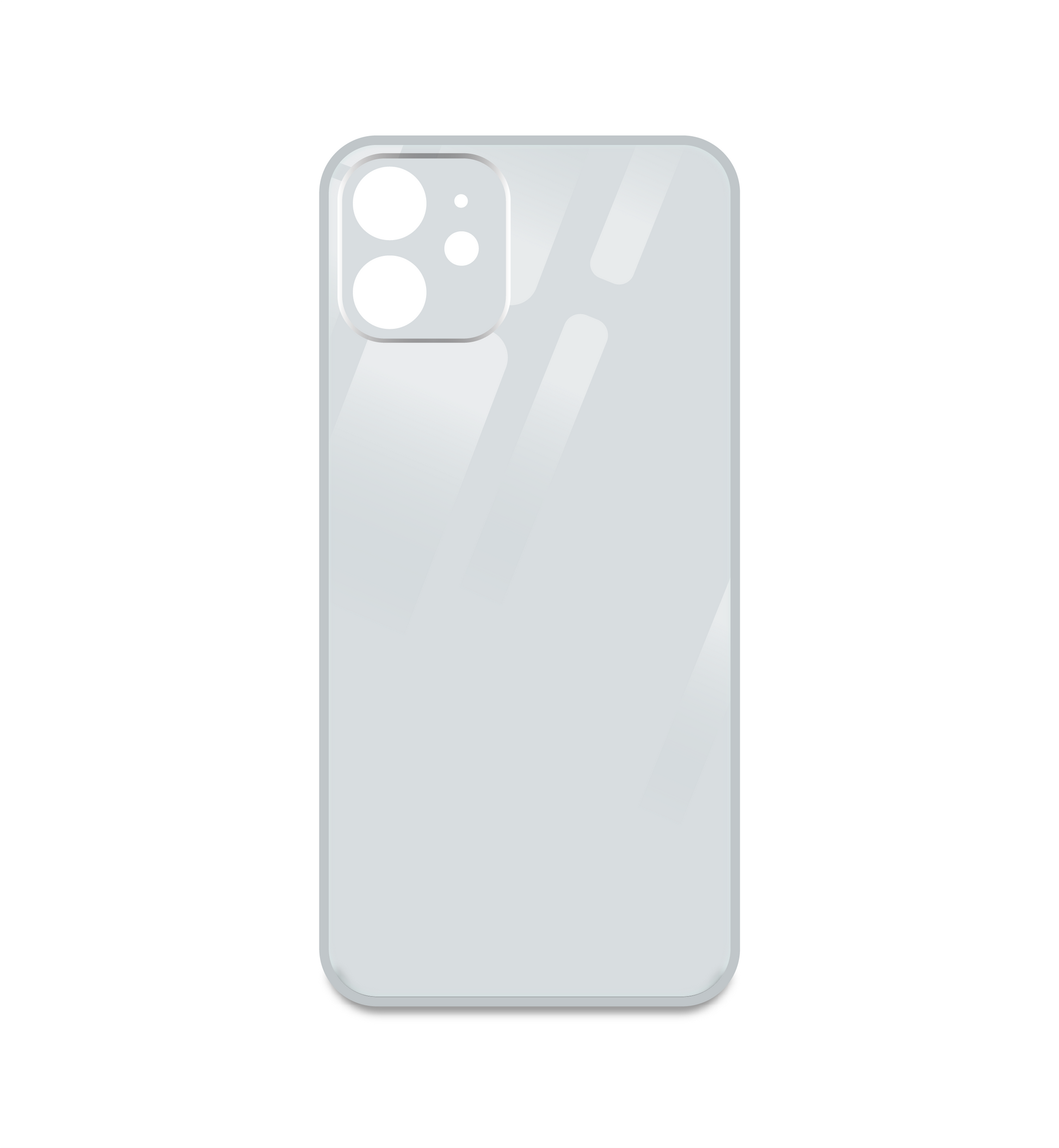 White - Glass Silicone Case For Apple iPhone Models