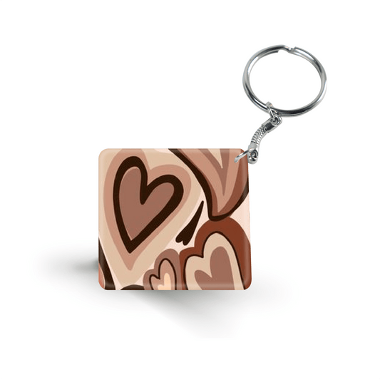 Brown Hearts-Keychain