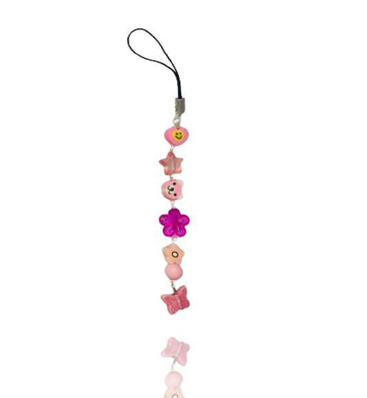 Pink Floral - Phone Charm
