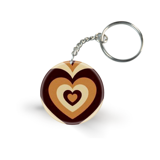 Brown Hearts- Keychain