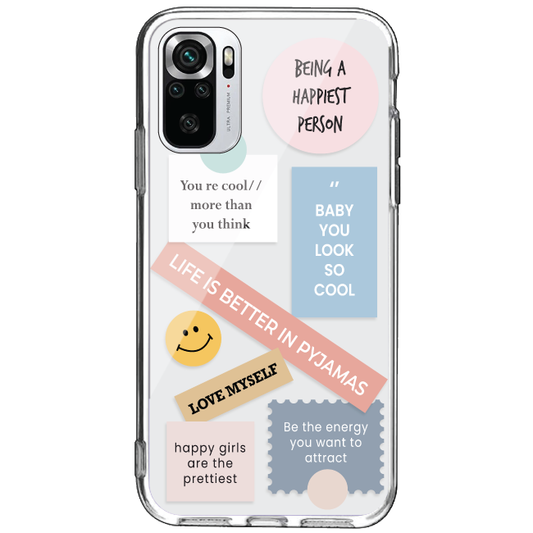 Be Happy - Clear Printed Case For Redmi Models