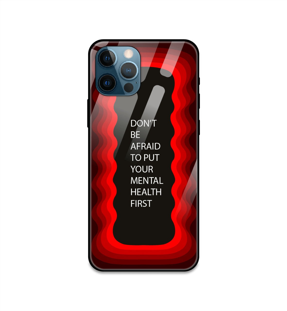 Mental Health Quote Red - Glass Cases For iPhone Models
