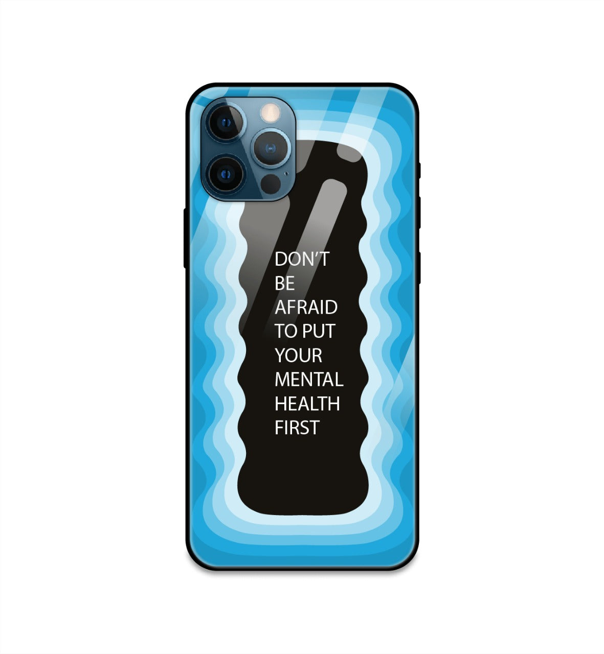 Mental Health Quote Blue - Glass Cases For iPhone Models