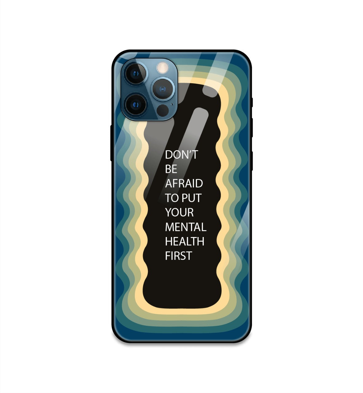 Mental Health Quote Dark Blue - Glass Cases For iPhone Models