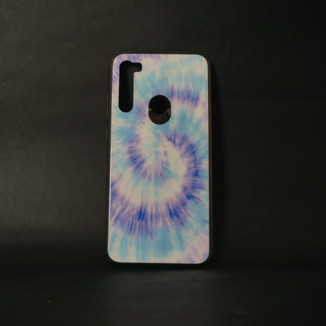 Aqua Tie Dye Glass Case- Redmi Note 8