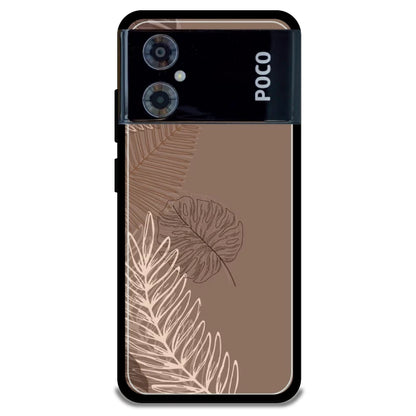 Brown Leaves - Armor Case For Poco Models Poco M4 5G