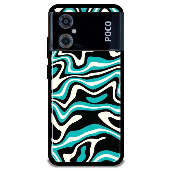 Blue & Black Waves - Armor Case For Poco Models Poco M4 5G