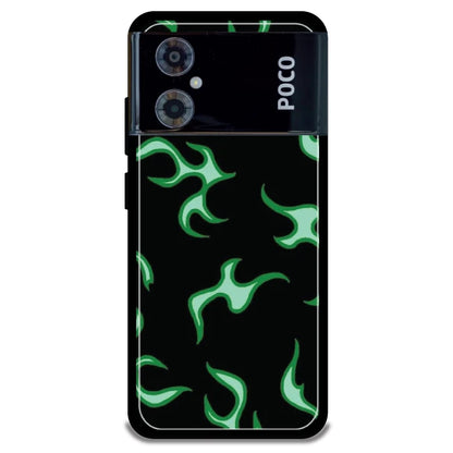 Green Flames - Armor Case For Poco Models Poco M4 5G