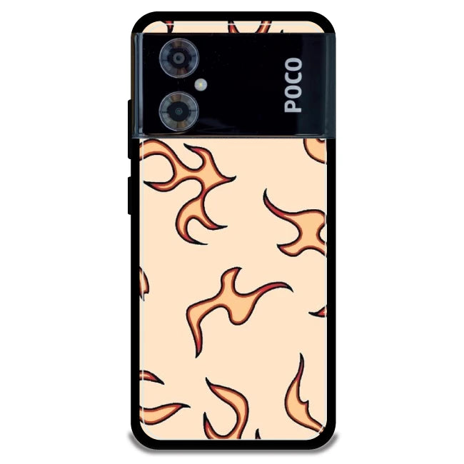 Yellow Flames - Armor Case For Poco Models Poco M4 5G