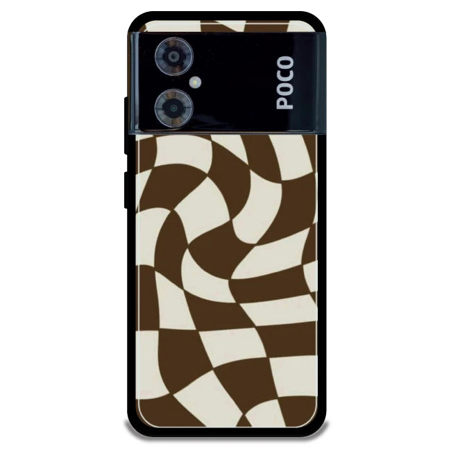 Brown Checks - Armor Case For Poco Models Poco M4 5G