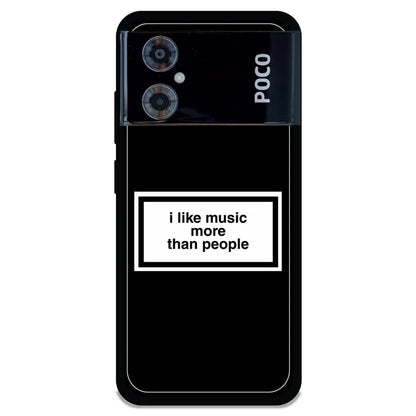 'I Like Music More Than People' - Armor Case For Poco Models Poco M4 5G