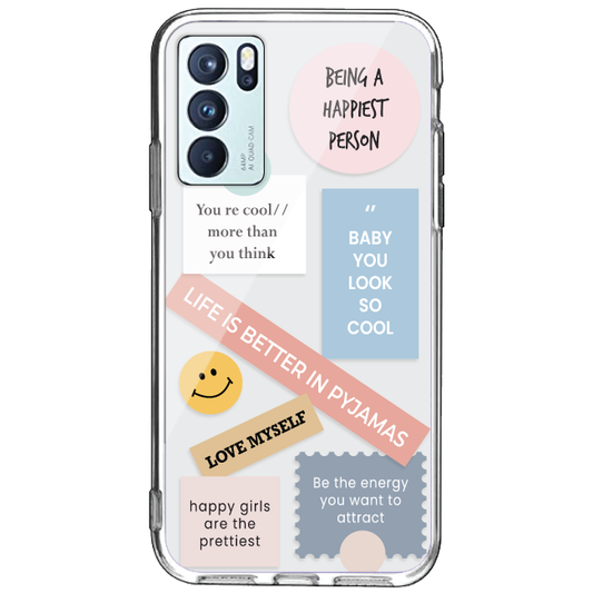 Be Happy - Clear Printed Case For Oppo Models