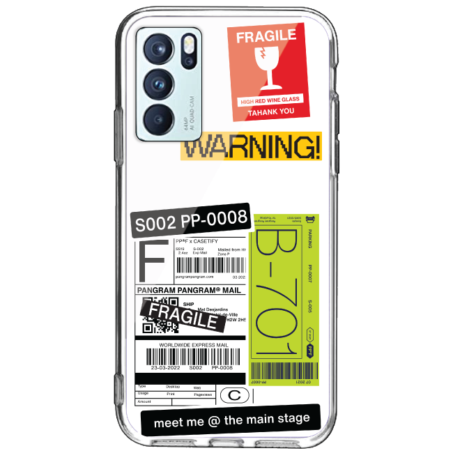 Fragile Labels - Clear Printed Silicon Case For Oppo Models