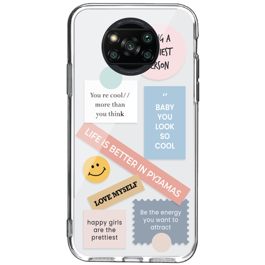Be Happy - Clear Printed Case For Poco Models