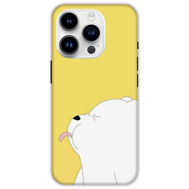 White Teddy On Yellow Background - Hard Cases For Apple iPhone Models