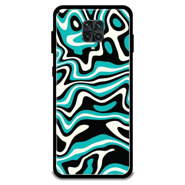 Blue & Black Waves - Armor Case For Redmi Models 9 Pro