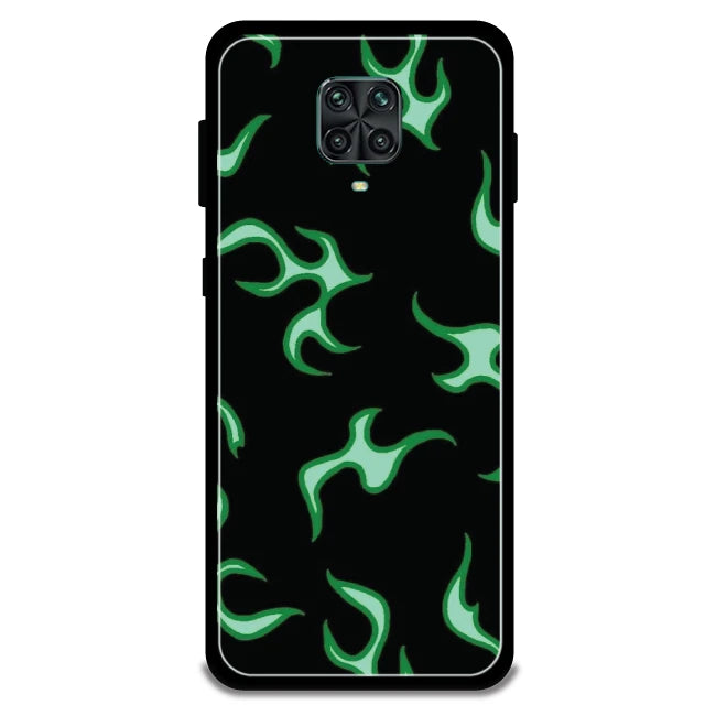 Green Flames  - Armor Case For Redmi Models 9 Pro