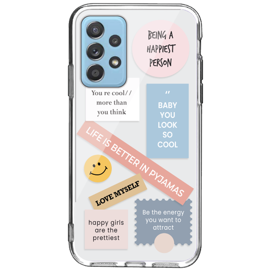 Be Happy - Clear Printed Case For Samsung Models