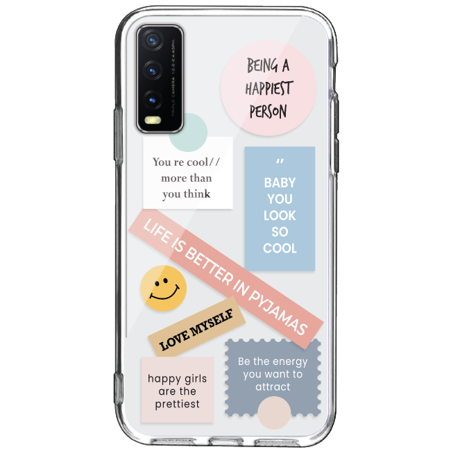 Be Happy - Clear Printed Case For Vivo Models