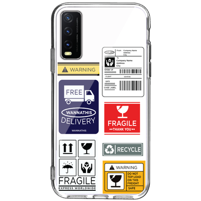 Caution Labels - Clear Printed Case For Vivo Models