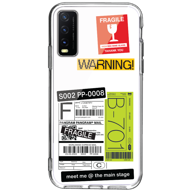 Fragile Labels - Clear Printed Silicone Case For Vivo Models