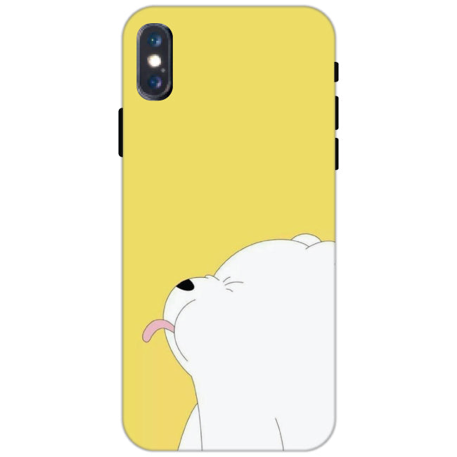 White Teddy On Yellow Background - Hard Cases For Apple iPhone Models